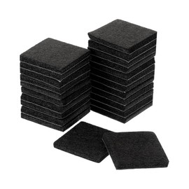 uxcell Furniture Pads, 24Pcs 1.5" - Square Self Adhesive Felt Furniture Pads, Floor Protectors for Furniture Feet Chairs Legs Hardwood Floors (Black)