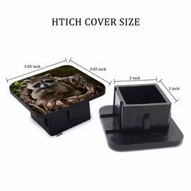 Beabes Raccoon 2" Hitch Cover Forest Animal Berries Owl Raccoon Hitch Tube Covers Keep Trailer Hitch Receiver Tube Clean and Protected for Sedans Tractors Trucks Cars