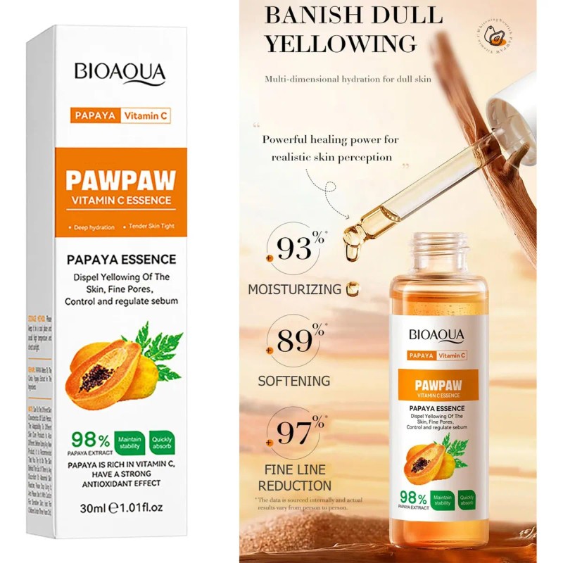 Bioaqua sérum papaya 30 ml, control de sebo y piel