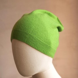 EILIZ 100% Pure Cashmere Beanie Unisex Skull Cap Lightweight Hat (US, Alpha, One Size, Green)