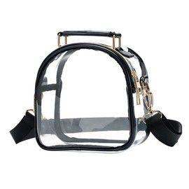Healeved Tpu Clear Crossbody Bag for Women Stadium Approved Transparent Single Shoulder Purse Easy Clean Handheld Bag for Concerts Sports Events and Daily Use