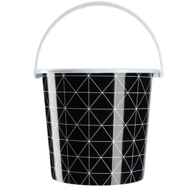 KADAX Round Plastic Bucket with Comfortable Handle, Food-Safe Cleaning Bucket for Household, Robust Water Bucket, Multifunctional Household Bucket (Triangles 10L)