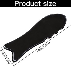 iwobi 2 Pieces Gua Sha Tool,Face Skincare Tool With Fish Shape,Guasha Scraping Massage Board,Facial Comb Natural Gua Sha Stone For Face,Eyes,Neck(Black)