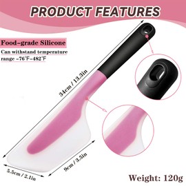 Bigwinyep Omelette Spatula, Silicone Spatula Flip and Fold Omelette Turner for Kitchen Omelet Pancake Crepes,Pink