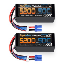 Hobbypower Powerhobby 6S 22.2V 5200mAh 50C Lipo Battery w EC5 Plug 6-Cell (2 Pack) Fits : Helicopter Heli Airplane Car