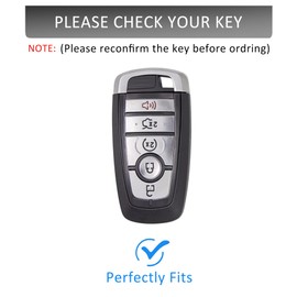 Metal Key Fob Cover with Keychain for Explorer Bronco Escape Edge Expedition Mustang F150 Fusion Ranger Lincoln (Black)