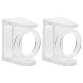 HOMSFOU Adhesive Curtain Rod Bracket 2pcs Swivel Ring Telescopic Rod Holder No Drilling Curtain Rod Hooks Adjustable Hangers for Bathroom Kitchen Home Bathroom and Hotel