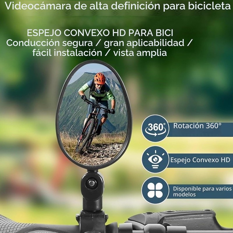 Espejos retrovisores para bicicleta de 360 grados, 2 unidades