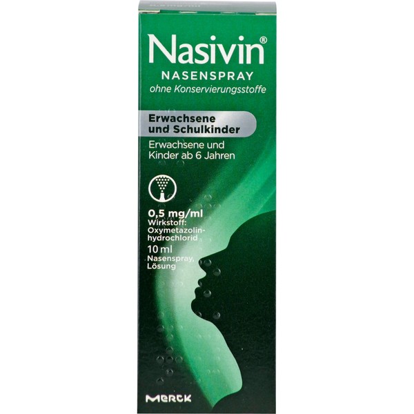 Nasivin Nasenspray ohne Konservierungsstoffe für Erwachsene und Schulkinder, 10.0 ml Lösung