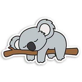 2 x 10cm Lazy Koala Bear Vinyl Stickers - Australia Kids Laptop Sticker #34026 (10cm Wide)