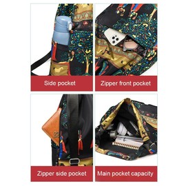 sofarefinish Illutminate Drawstring Foldable Dry-wet Separation Travel Sports Backpack, Large Capacity (Leaf)