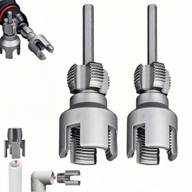 HOLADAWN 2 Pack Internal & External Threading Tool, Dual Function Electric Drill Compatible PVC Pipe Thread Cutter for 1/2" & 3/4" Pipes