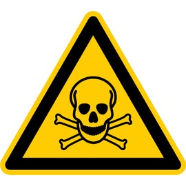 Sticker Warning Sign "Warning of Toxic Substances" Film in Accordance with ISO 7010 W016 | SL 5-30 cm Made in Germany, Size: Diameter 5 cm