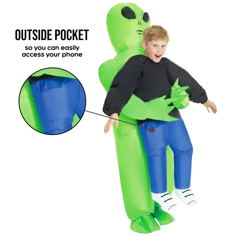 Morph Kids Inflatable Alien Costume, Blow Up Alien Outfit for
