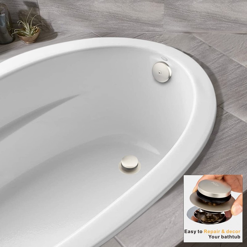 Artiwell Brushed Nickel Universal Tip Toe Tub Drain Conversion Kit
