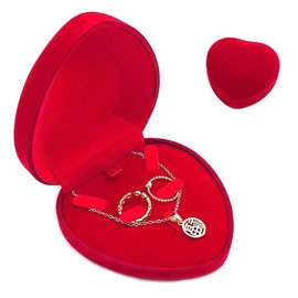 NHQ Samt Halskette Anhänger Armband Display Box,Geschenkbox Schmuck,Geschenkbox für Schmuck,Ring Box,Schmuck Box,Geschenkbox Kette,Gift Box für Hochzeitstag Valentinstag(Rot)