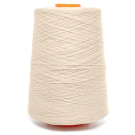 Lusie's Linen Yarn - 100% Linen - 1.15 lb (18oz) Cone - Cream White - for Weaving, Crocheting, Knitting, Embroidery (3-PLY)