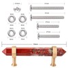 TUMBEELLUWA Double Crystal Points Cabinet Knob with Screws, Stone Wand