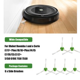 KiimSin 6 x side brushes replacement parts for iRobot Roomba i7/i7+ Plus/i8/i6+Plus/i4/i5/E7/E6/E5/j7/j7+ 5150 6198 7150 7550 i and e series vacuum cleaner robot accessories, screwdriver