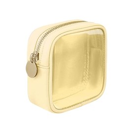 ccHuDE Mini Makeup Bag Clear Makeup Pouch Transparent Cosmetic Pouch Portable Make Up Organizer Pouch Transparent Travel Toiletry Carry Bag Yellow