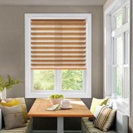 BlindsAvenue Cordless Pleated Window Shades, Easy Install, No Drill No Tools, Fawn, Light Filtering Blinds, Size 51" W x 64" H