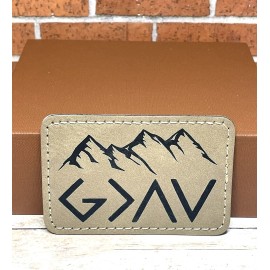 Unbranded Light Brown Leatherette God is Greater Than The Highs and Lows Patch Iron on
