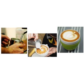 Melitta Coffee Milk Pitcher, Milk Jug, Stainless Steel, 10.1 fl oz (300 ml), Latte Art, Silver, TIAMO HC7019