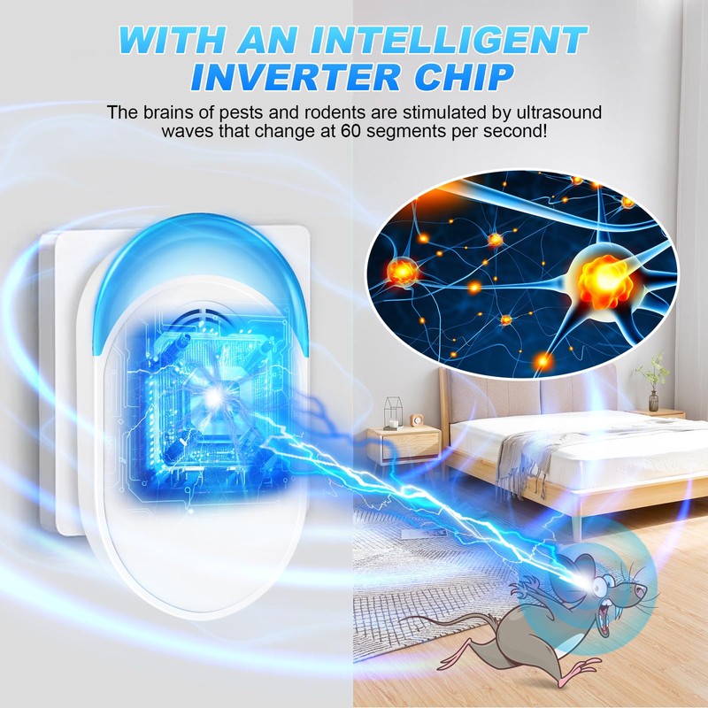 Upgraded Ultrasonic Repeller 6 Packs, 2024 Indoor Ultrasonic Device Insect