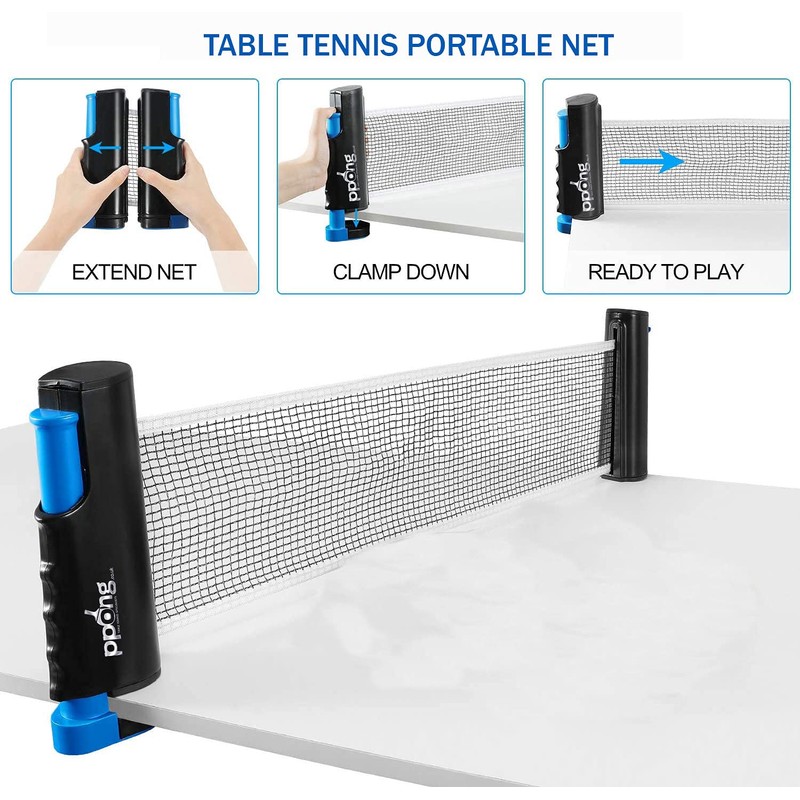 Ping Pong Net, Play Anywhere PPong Retractable Table Tennis Net