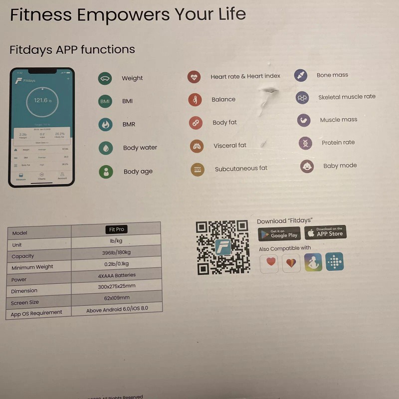 Ugramo FIT PRO Smart Body Scale Bluetooth 16 Body Metrics