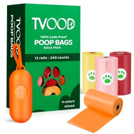 Dog Poop Bags Rolls 240 Count: Doggie Poop Bags with Dispenser - Unscented Dog Bags for Poop | Extra Thick & Leak Proof Doggy Waste Bags