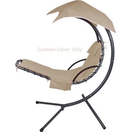 Hammock Umbrella-Lounge Chair Swing Cushion Cover Outside, Machine Washable -Waterproof-Breathable Hanging Chaise Lounge Outdoor Cushions Covers and Umbrella (Cushion Not Included), Yellow