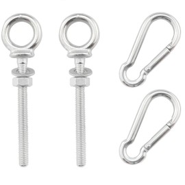 CHENJIN 2PCS Stainless Steel Heavy Duty Loop M6x60mm with Spring Clip Outdoor Climbing Chain Clip Marine Rope Clip Used for hanging items Binding Rigging Cables Anchoring Hardware