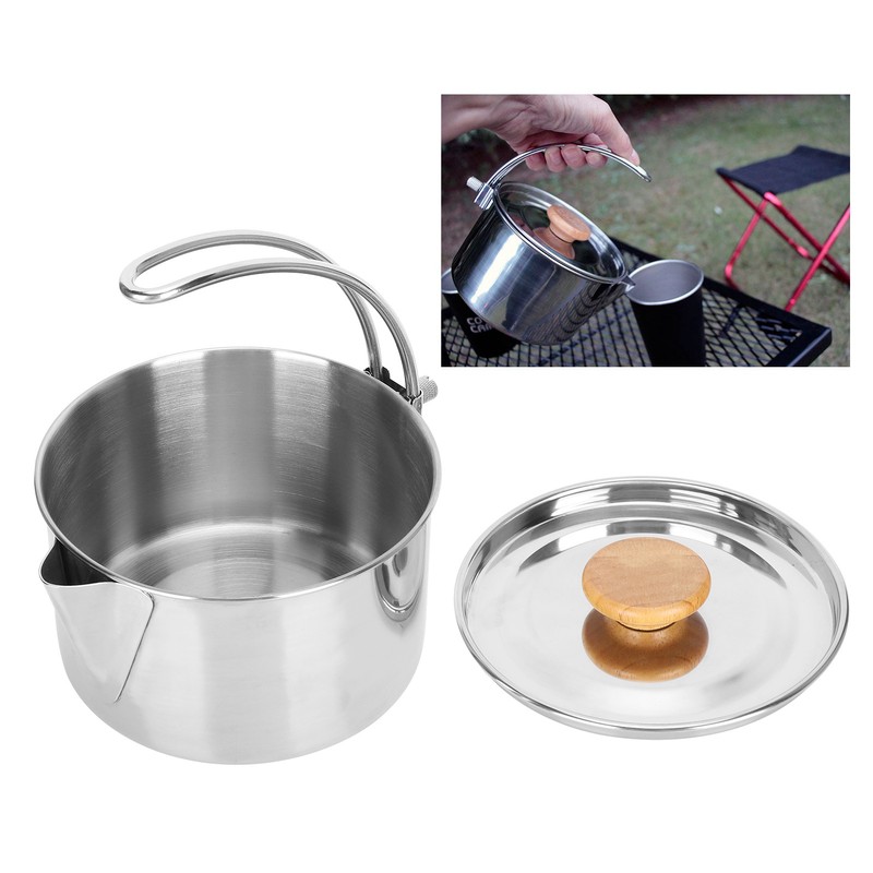 Stainless Steel Kettle Portable Folding Coffee Tea Pot for Outdoor