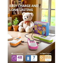 Walkie Talkies for Kids Rechargeable, 48 Hrs Working Time 3 Miles Range 22 Channels 2 Way Radio, Birthday Gifts for Boys Girls,Family Games Outdoor Hiking Camping,3-12 Years Old Toys 3 Pack