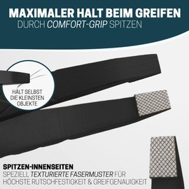 KLINGENHELD Professional Tweezers Set with ComfortGrip Tips and Non-Slip Handle - Maximum Hold and Highest Precision - Includes Cotton Case 100% Plastic-free & Sustainable - Tweezers Eyebrow Plucking