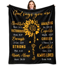 Christian Gifts for Women Faith, Religious Gifts for Women, Bible Verse Gifts, Spiritual Gifts for Women, Inspirational/Encouragement/Encouraging Gifts for Women Birthday Throw Blanket 60x50 Inch
