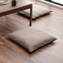 Ikehiko #1241040022904 Zabuton Cover, Plain, Beige, Approx. 21.7 x 23.2 inches (55 x 59 cm), 1 Piece Cushion Cover, Stylish, Japanese, Modern, Simple, Japanese, Western Style