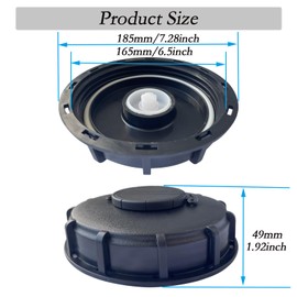 IBC Tote Lid Cover with Gasket, 6.5" IBC Tank Leak-Proof Design Water Liquid Tank Cap with Vent Hole for Chemical, Food, Industries Storage, Black