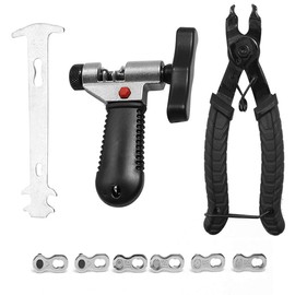 ZUDKSUY Bicycle Chain Repair Tool, Bicycle Link Plier & Chain Breaker Splitter Tool & Chain Checker & 3 Pairs Bicycle Missing Links, Plier Chain Cutter Connector Bike Link Opener Closer