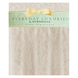 Newbridge Taupe Napa Leaf Solid Color Vinyl Flannel Backed Tablecloth, Hotel Quality Indoor/Outdoor Patio, Kitchen, BBQ, Dining Room Vinyl Tablecloth, 60” x 120” Oblong/Rectangle