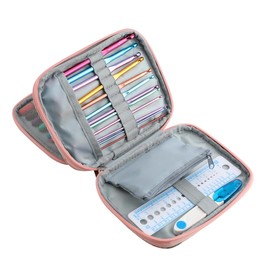 IWOWHERO 1 Set TPR Soft Grip Crochet Hook Knitting Tools for DIY Crafts Smooth Weaving Needles for Beginners and Experienced Knitters for Creative Projects