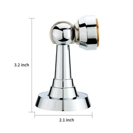 SAILANKA Magnetic Door Stop Brass Heavy Duty Door Stopper Keep Door Open Door Catch Holder with Screws for Wall & Floor Mount, 1P, Bright Chrome