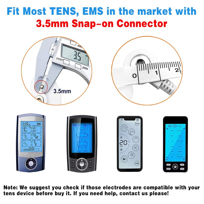 10 Pcs Durable Compatible with Tens Unit Replacement Pads(Snap On
