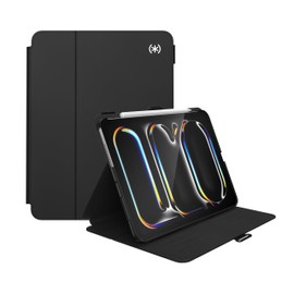 Speck Speck New iPad Pro 11 Inch Case (2024 Model, 5th Gen) - with Pencil Holder, Drop & Camera Protection, Slim Multi Range Stand, Balance Folio, No Auto/Sleep Wake Function - Black/Black/White