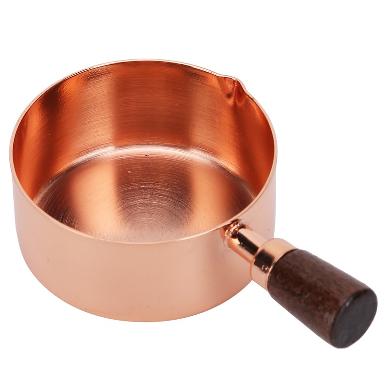 Sauce Pan Wooden Handle Rose Gold Stainless Steel Sauce Pot