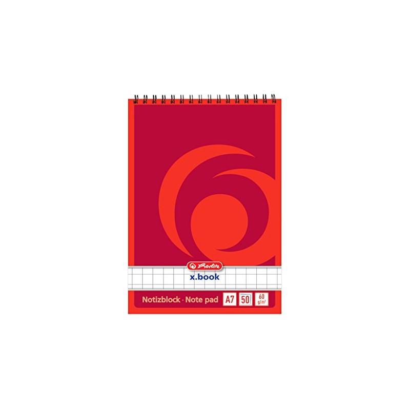 Herlitz 1196344 Spiral Notebook A6, 50 sheets, Pack of 4