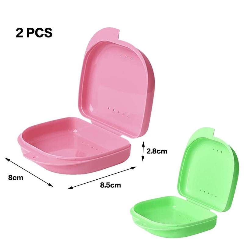 Dental Box Pack of 2 Braces Boxes Prosthesis Storage Container