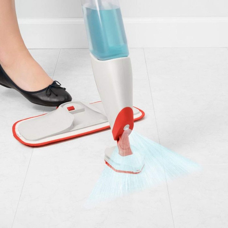 OXO Good Grips Microfiber Spray Mop with Slide-Out Scrubber,Red/White