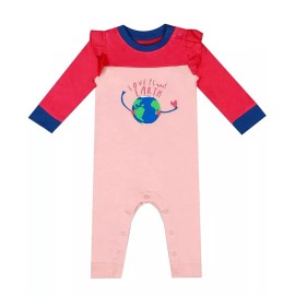 Pink Rose Earth by Art & Eden Organic Baby Girl 1-Piece Maya Coverall- Crystal Rose NB